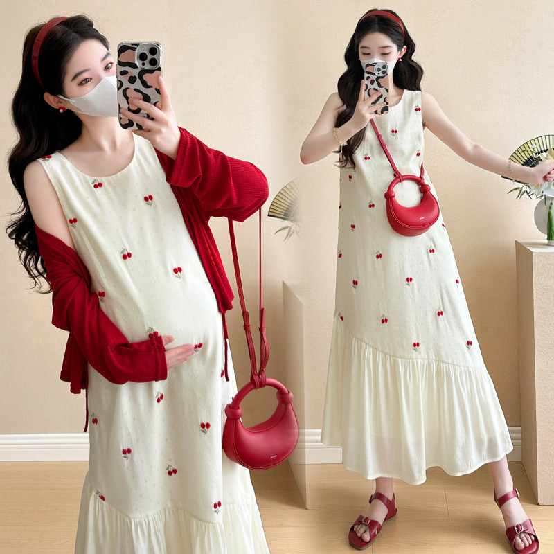 Bộ đồ bà bầu Đầm Vest khâu thời trang mùa hè + Bộ đồ hai mảnh chống nắng
