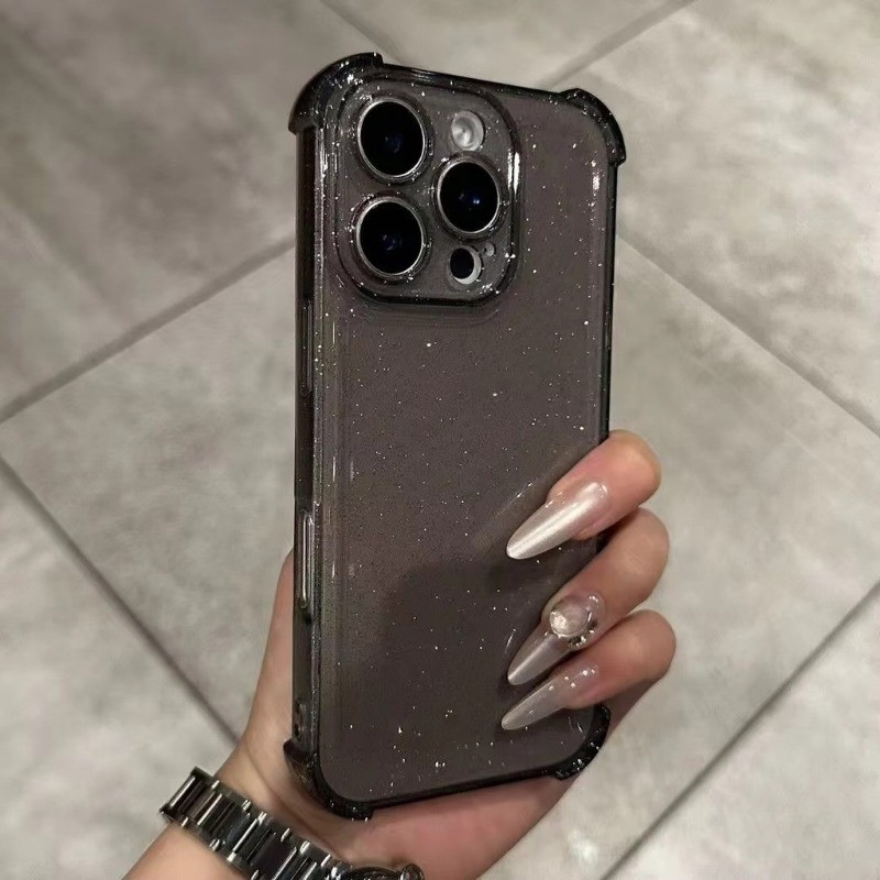 Ốp Lưng Trong Suốt Lấp Lánh Bling Cho iPhone 16 15 14 13 12 11 Pro Max XS X XR 15PRO 16PRO Silicon Mềm Trong Suốt
