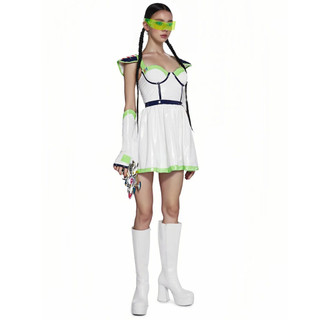 Nữ Gợi Cảm Không Gian Cadet Trang Phục Người Lớn Tương Lai Người Ngoài Hành Tinh Halloween Trang Phục Nữ Đảng Sân Khấu Thể Hiện Không Gian Robot Cosplay Đầm