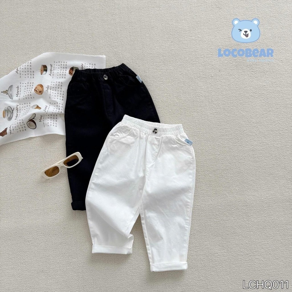 Quần kaki bé trai Locobear LCHQ011 dài basic phong cách Hàn Quốc – quần trẻ em nam size 80-140 (9-29kg)