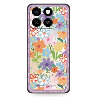 Ốp điện thoại ZTE Blade A35/A55, TPU mềm, chống va đập, bền, chống bụi, thiết kế hoạt hình hoa