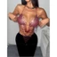 Exhila Nữ Shines Kim Cương Giả Bể Fishnet Lưới Áo Ngực Crop Áo Câu Lạc Bộ Đêm Tiệc Raves Trang Phục Nhìn Xuyên Qua Camisole T