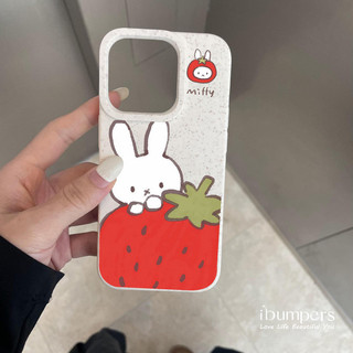 ibumpers Ốp Điện Thoại iPhone Dễ Thương Lotso Dâu Miffy Họa Tiết Cho IPhone 16 15 14 12 13 11 Pro Max IP 7 8 Plus X XS XR Ốp Lưng Ống Hút Lúa Mì Phân Hủy Thân Thiện Với Môi Trường