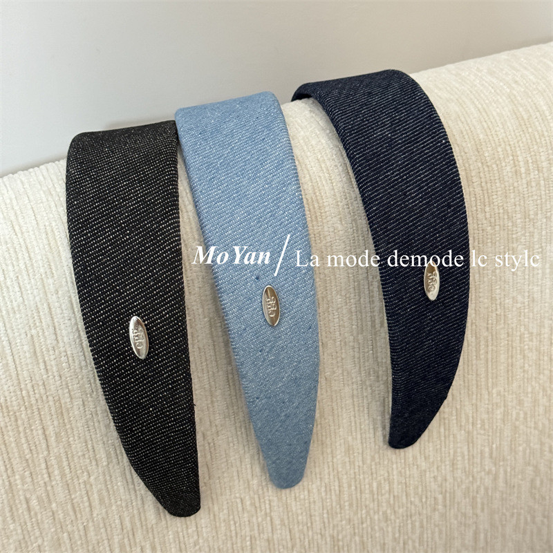 Băng đô nữ buộc tóc Denim hợp thời trang