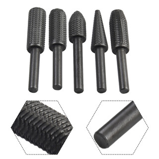 Bộ tập tin Rasp quay 5 chiếc Mũi khắc thép 6mm Shank Máy cắt đôi Tập tin quay siêu cứng để mài gỗ kim loại Sử dụng 5 Cái nhựa hợp kim mềm mại phù hợp dùng cho gia đình căn hộ văn phòng và không gian nhỏ
