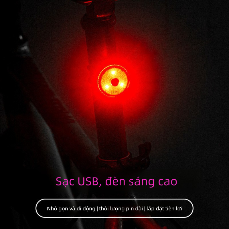 2025 Đèn xe đạp sạc USB mới, 3 chế độ đèn cảnh báo chống nước thiết bị xe đạp ，có thể được cài đặt ở bất kỳ bộ phận nào