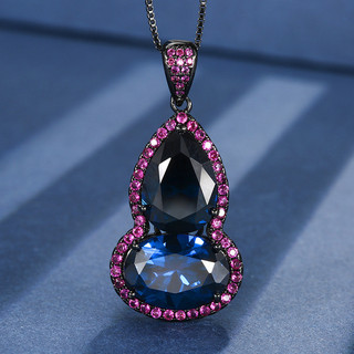 Vòng cổ nữ phong cách Châu Âu - Mỹ INS, đá corundum vàng đen, kích thước 10*14