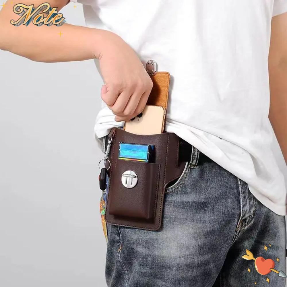 NOTE1 Thắt lưng nam da, Gói thắt lưng điện thoại PU màu trơn, Túi da cổ điển