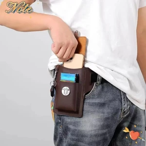NOTE1 Thắt lưng nam da, Gói thắt lưng điện thoại PU màu trơn, Túi da cổ điển
