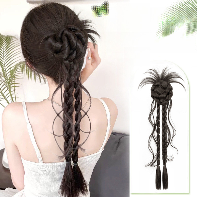 Tóc giả cho người phụ nữ - tóc nối dài, kẹp đuôi ngựa chiên bột xoăn ...