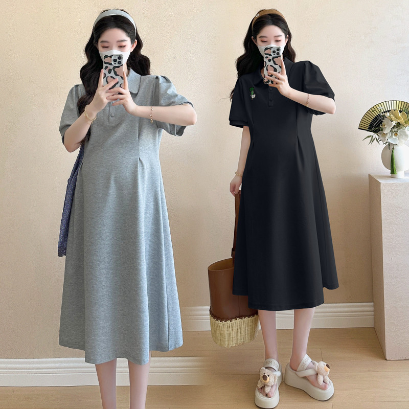 Váy bà bầu thời trang mùa hè thêu dáng rộng mỏng hơn