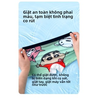 Quần lót bé trai Crayon Shinchan – Quần boxer lưới mát mẻ, chất liệu ice silk co giãn thoáng khí