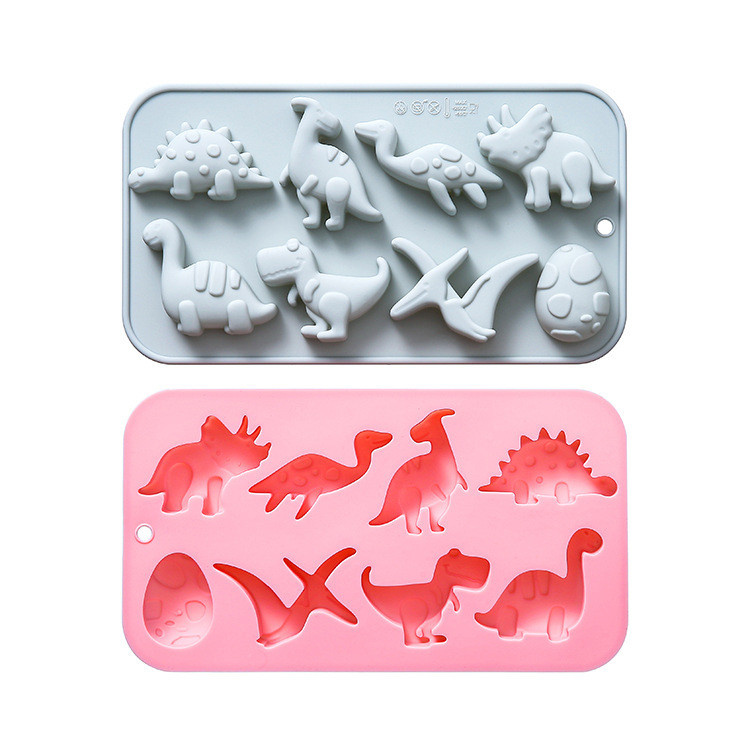 8 Khoang Khủng Long Kỷ Jura Chủ Đề Khuôn Silicon Nướng Bánh Xà Phòng Handmade Khuôn Bánh Sô Cô La Khuôn Làm Bánh DIY