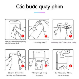 Kính cường lực trong suốt chống cháy nổ chống rơi vỡ không bám vân tay cho iPhone 11 12 13 14 15 16 17 Pro Max 17air