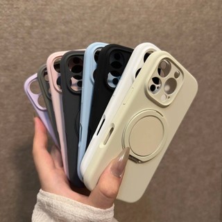 Ốp điện thoại giá đỡ từ tính xoay 360 độ bằng silicon lỏng cho iPhone 16 Pro Max 15 14 13 12 Pro Max bảo vệ camera chống sốc, ốp lưng cứng chống rơi