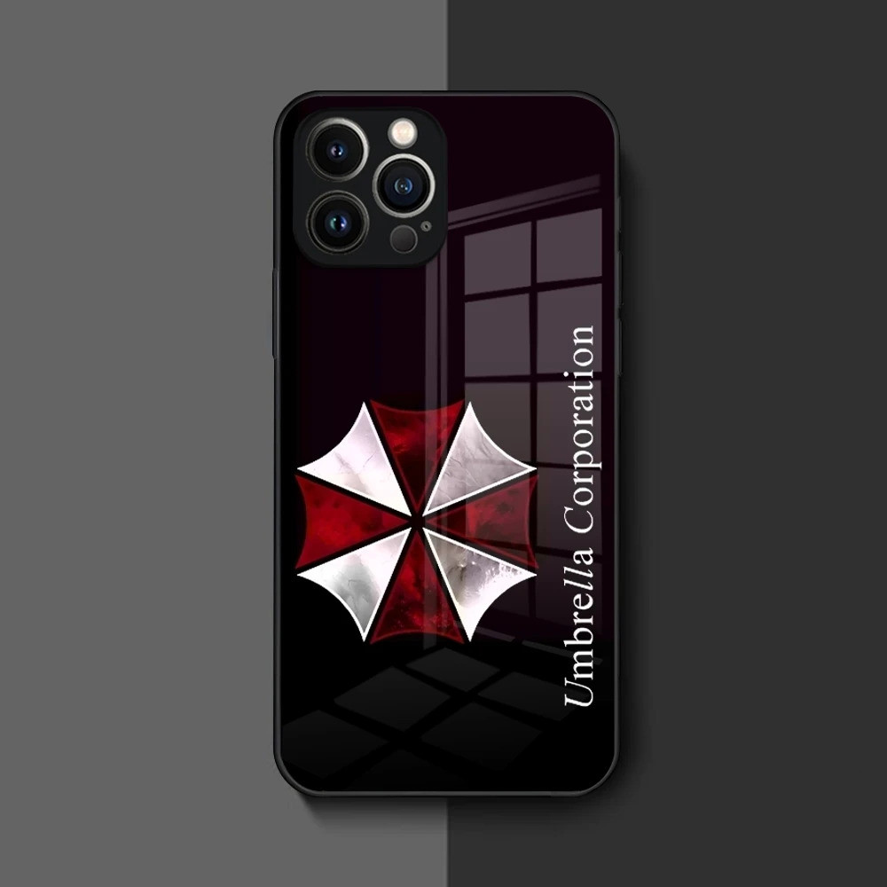 BK-1 Umbrella Corporation Ốp Điện Thoại Iphone 16 17,15 14 12 11 13 Pro Max Mini 8 X Xr Xs Puls Vỏ Kính Đen