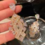 Handmade Phong Cách Mới Dài Zircon Hoa Ánh Sáng Bông Tai Sang Trọng Bán Buôn