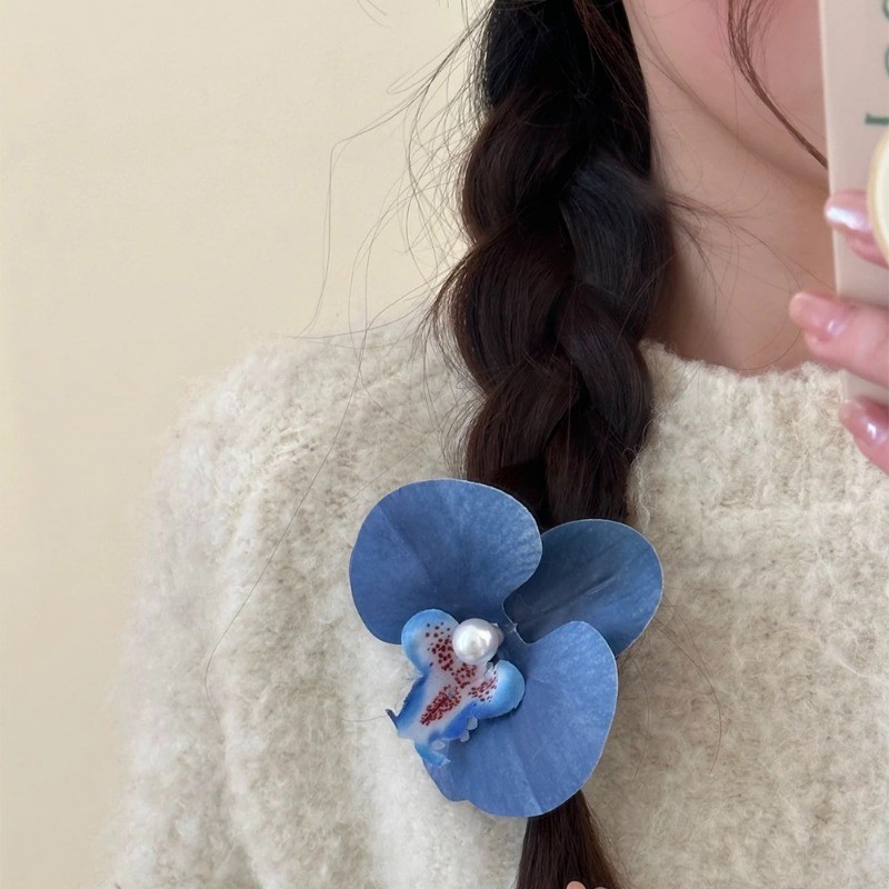 Thanh Lịch Bướm Phong Lan Ngọc Trai Kẹp Tóc Mềm Mại Thoải Mái Kẹp Tóc Cho Nữ Tươi Phong Cách Ngọt Ngào Ngày Lễ Mũ Hoa