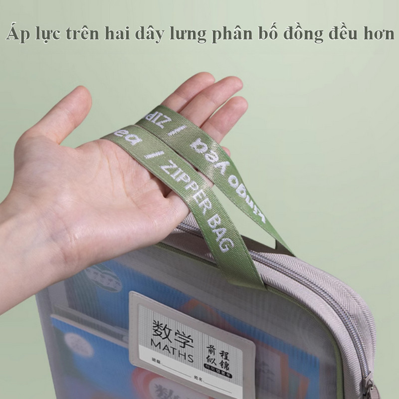 Túi Lưới Trong Suốt, Túi Dây Kéo Lưới, khóa kéo mở tiện lợi, có tay cầm dễ dàng mang đi, Đồ Dùng Văn Phòng Trường Học