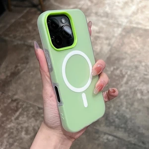 Ốp điện thoại silicon từ tính 2in1 MỚI cho iPhone 16 Pro Max / 16 / 15 / 14 Plus / 13 / 12 / 11 Pro Max Ốp điện thoại cảm ứng mềm mại mờ Vỏ chống trượt chống sốc