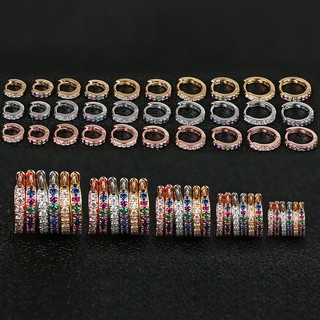 ✨5 / 6 / 7 / 8 / 9mm Mini Nhiều Màu Sắc Zircon Nhỏ Khóa Tai Tính Khí Punk Cô Gái Nóng Xương Tai Xuyên Bông Tai