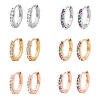 ✨5 / 6 / 7 / 8 / 9mm Mini Nhiều Màu Sắc Zircon Nhỏ Khóa Tai Tính Khí Punk Cô Gái Nóng Xương Tai Xuyên Bông Tai