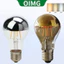 OIMG Vintage Edison Retro LED Dây Tóc Bóng Đèn E27 A60 Nửa Chrome 220V 4W Đèn LED Ấm 3000K Ánh Sáng Trắng 6000K Ánh Sáng Trung Tính 4000K
