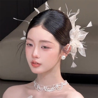 Mới Siêu Cổ Tích Lông Vũ Hoa Rừng Mũ Cưới Cô Dâu Kẹp Tóc