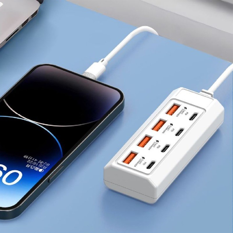 Ổ cắm sạc USB 8 trong 1 thiết thực - Dock sạc Type C chất lượng cao - Phụ kiện sạc PD 25W đa năng