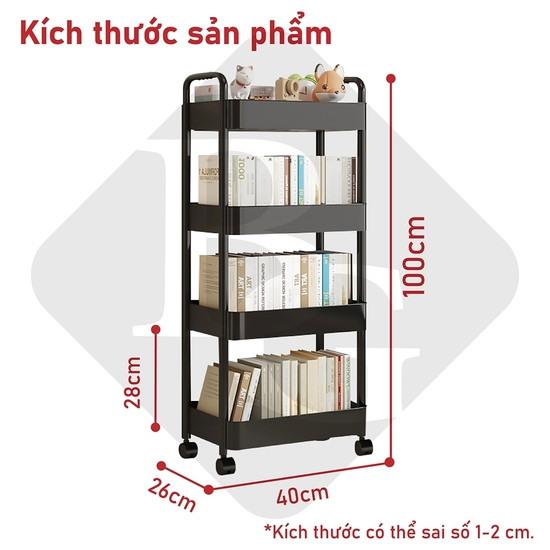 Kệ đựng đồ xe đẩy nhiều tầng Kệ Đựng Đồ Đa Năng Có Bánh Xe Đẩy Chuyên Dụng Chất Liệu Nhựa Cao Cấp-BB