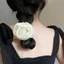 JVSUB Dây buộc tóc Hàn Quốc, Dây cao su Chất liệu Satin Dây buộc tóc hoa hồng, Dây Satin Quyến rũ Thiết kế hoa Phụ kiện tóc đuôi ngựa co giãn Sử dụng hàng ngày