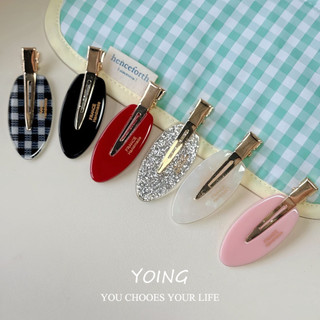 Yoing / Phong Cách Hàn Quốc Acetate Hình Bầu Dục Cô Gái Ngọt Ngào Trang Điểm Nổ Mỏ Vịt Kẹp Phụ Kiện Tóc