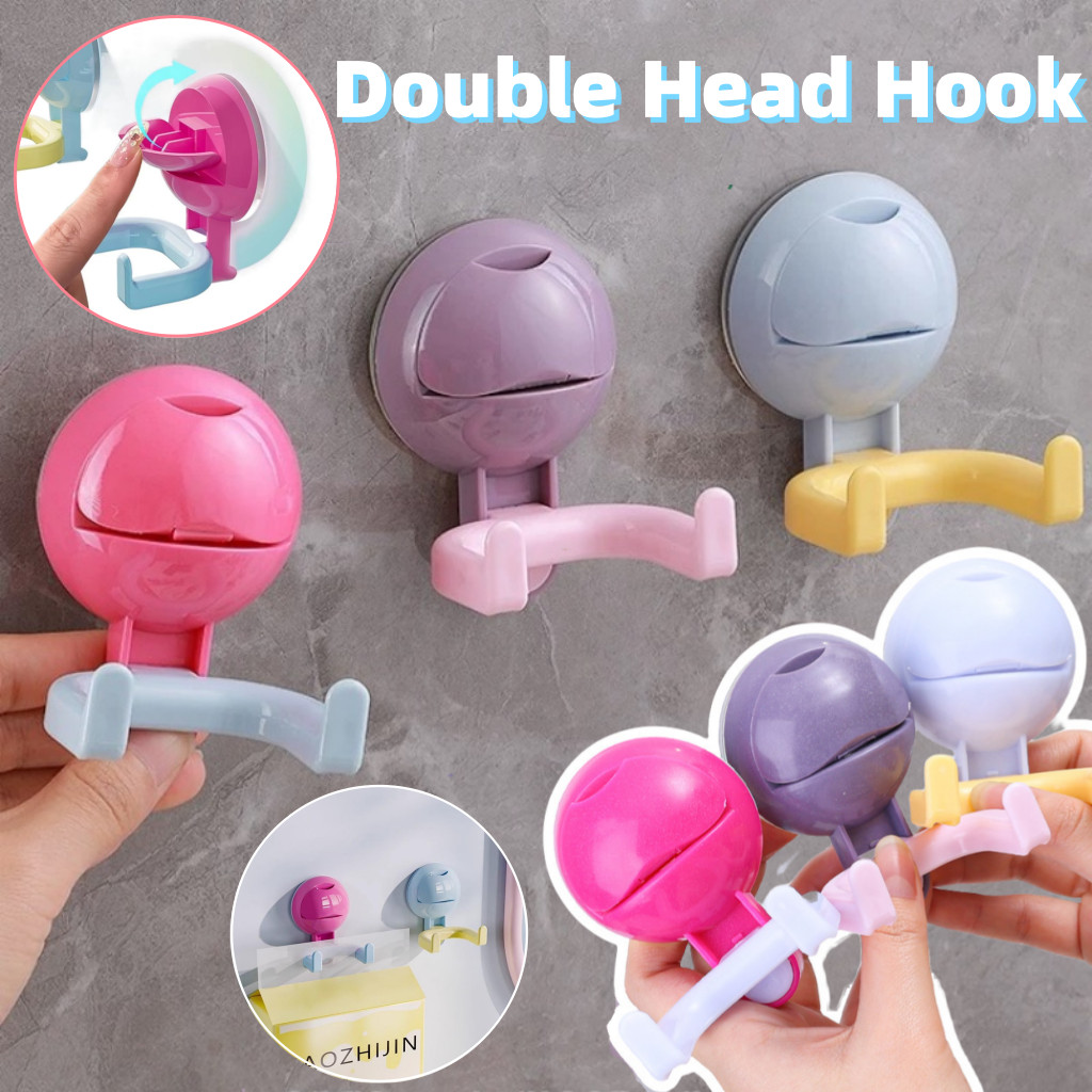 3 Chiếc Mới Di Động Sáng Tạo Dopamine Màu Móc Đa Năng Hai Đầu Móc Mạnh Mẽ Chịu Lực Móc Dính Cho Phòng Tắm Phụ Kiện Gia Đình