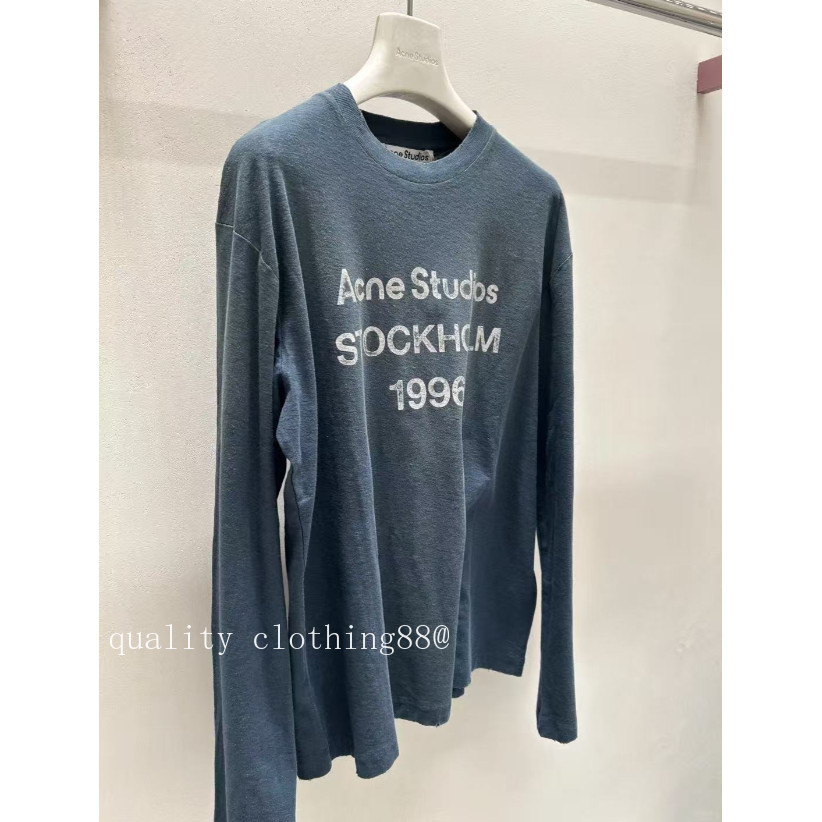 Chất lượng cao AC 25SS Phong cách Bắc Âu Nước Rửa Đau khổ 1996 Áo thun ngắn tay in chữ Unisex