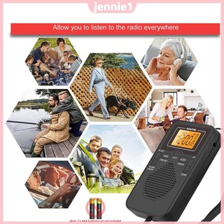 Đài FM AM Màn hình LCD Đài phát thanh bỏ túi Đài phát thanh di động để sử dụng ngoài trời và khẩn cấp trong nhà [jennie1.vn]