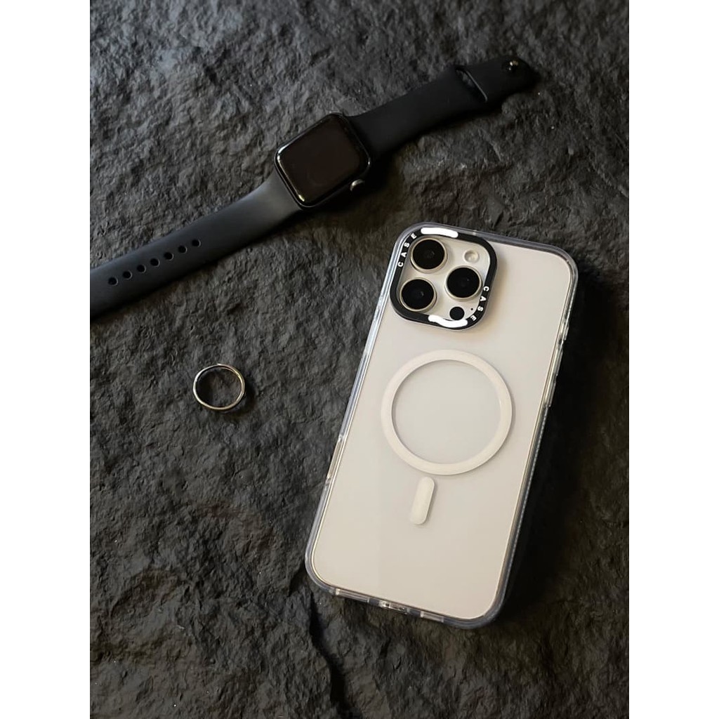 Vỏ hút từ tính trong suốt CASECASE X Impact cho iPhone 16 / 15 / 14 / 13 Pro Max | Mặt sau Acrylic bảo vệ quân sự với bao bì cao cấp