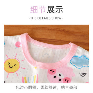 (6m-12Yrs) Bộ đồ ngủ ngắn tay cho trẻ em Unisex Bộ đồ ngắn tay Cotton Jacquard cho bé