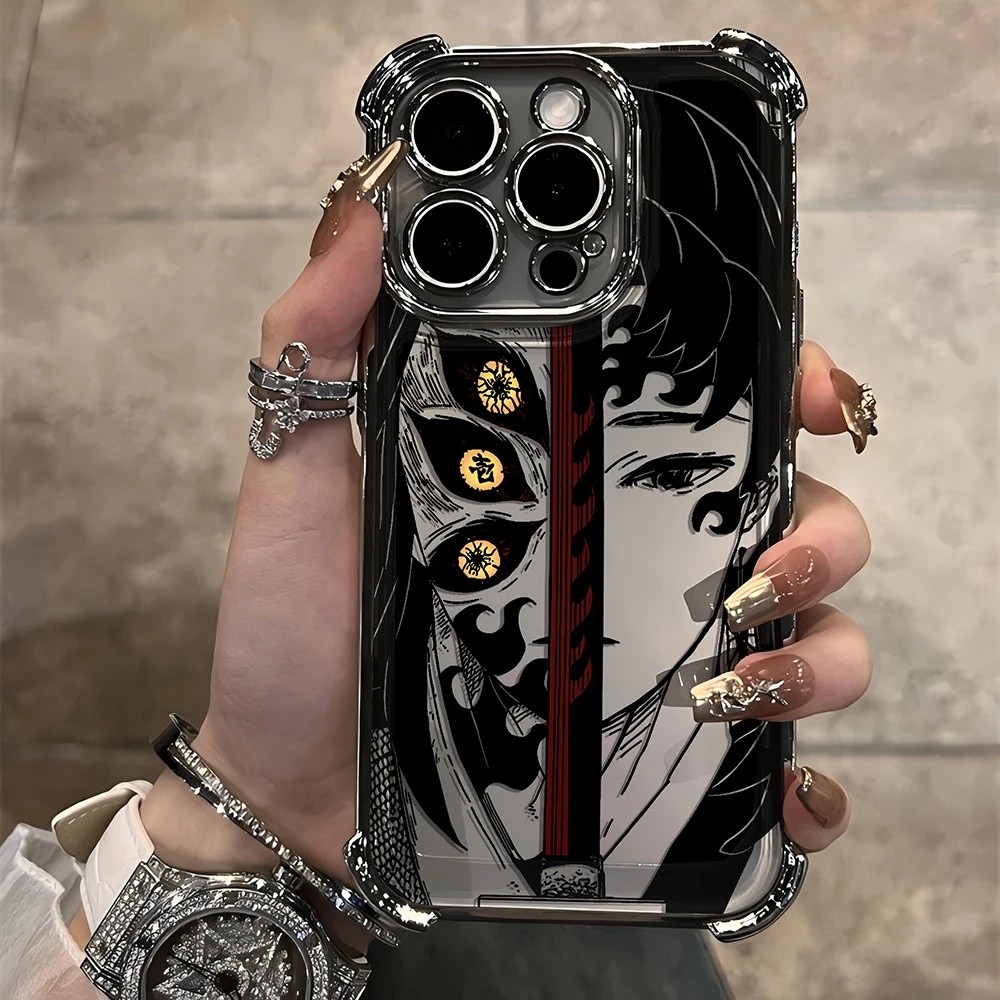 Ốp Lưng Cho Xiaomi Redmi Note 14 Pro Plus 5G 9 10 11 12 13 Pro 10S 11S 14C 12C 10C 9A Vỏ Mạ Anime Demon Slayer Họa Tiết Trong Suốt Giáp Silicon Mát Bảo Vệ Camera