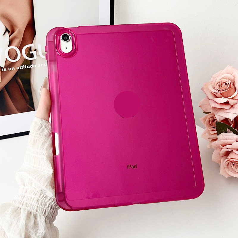 Vỏ Mềm Trong Suốt Cho IPad Mini 4 5 6 7 8 9 10 11 A16 Air2 Air3 Air4 Air5 10.9 "IPad10.2" Pro11 Pro12,9 Air M2 M3 M4 Pro 11 13 2024 2025 Bao Khe Cắm Bút Chì
