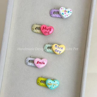 Đầy Màu Sắc Tình Yêu Thú Cưng Kẹp Tóc BB Kẹp Yorkshire Chó Phụ Kiện Chó Con Kẹp Malzis Gấu Kẹp Tóc