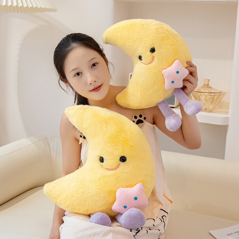Rytanda Mặt Trăng Sang Trọng Đồ Chơi Mô Phỏng Dễ Thương Mây Trắng Gối Mềm Làm Đầy Sofa Đệm Vui Vẻ Quà Tặng Sinh Nhật Trang Trí Giáng Sinh Trẻ Em Bạn Gái Quà Tặng