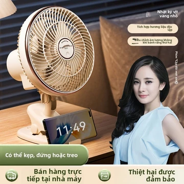 Quạt nhỏ kẹp im lặng cho gia đình lưu thông không khí gió mạnh quạt nhỏ kẹp trên bàn quạt điện