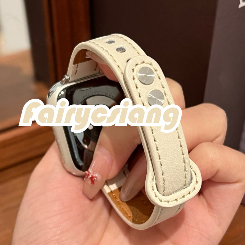 Dây Da Mỏng Cho Apple Watch 44 40 41 49mm 42 45 Mm Cổ Tay Nữ Vòng Tay IWatch Series 10 9 8 7 6 5 4 3 SE Ultra 2
