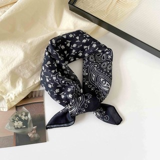 Mùa Hè 2025 Mới Cotton Thoáng Khí Nhỏ Khăn Lụa Vuông Khăn Cổ Nữ Dây Buộc Cổ Tích Băng Đô Quấn Tóc Đa Năng Trang Trí Thời Trang Ấm Cổ Chống Nắng