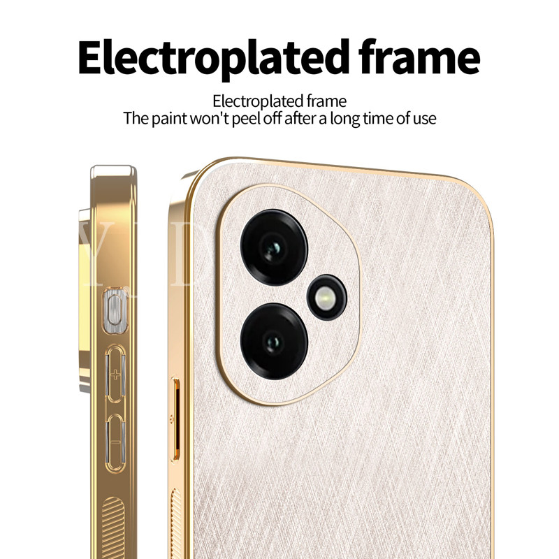 Ốp Lưng Cho Honor 400 Pro Gold Silk Skin TPU Khung Mạ Điện Chống Rơi Vỏ Điện Thoại