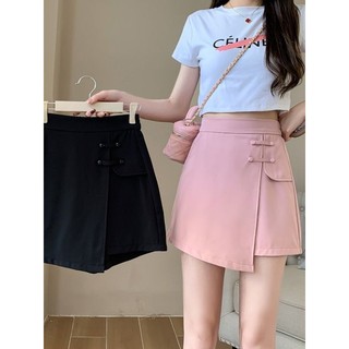 M-4XL Size Lớn Hakama Nữ Màu Hồng Phù Hợp Với Quần Short Mùa Hè Giả Hai Mảnh Béo mm Cao Cấp Quần Short Không Đều Thiết Kế Quần Ôm Hơn Nhìn Thường Ngày Năm Điểm Quần Ống Rộng Hơi Béo Quần Áo Nữ Size Lớn