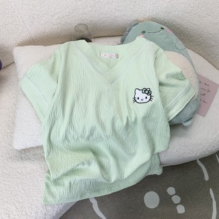 Bộ Đồ Ngủ Nữ Mây Cotton Xuân Hè Quần Short Tay Ngắn Cardigan Phong Cách Hàn Quốc Rời Sống Nổ Hoạt Hình Ngọt Ngào Quần Áo Nhà