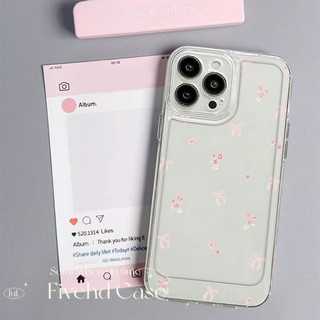 Ins Hàn Quốc Cô Gái Dễ Thương Nơ Màu Hồng Đơn Giản Trong Suốt Cho iPhone 11 16 15 14 13 12 Pro Xs Max XR X 7 8 6 6s Plus SE Mềm TPU Ốp lưng Bảo Vệ Chống Rơi Ốp Lưng