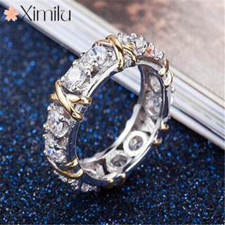 ❤ Nguyên Bản Cổ Điển Bốn Màu Tùy Chọn Thời Trang Nguyên Bản X Màu Tách Nhẫn Moissanite Mạ Vàng Hoa Hồng Nhẫn Nữ Sang Trọng Cưới Người Yêu Trang Sức