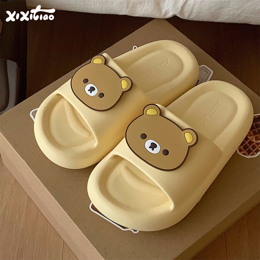 XIXITIAO Dép Sandal Trong Nhà Dép Gấu Dễ Thương Nam Nữ Thời Trang Mùa Hè Phòng Tắm Dép